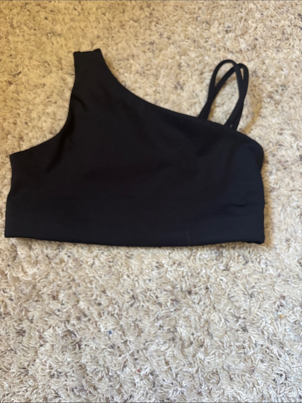 H&M Black Asymmetric One-Shoulder Crop Top